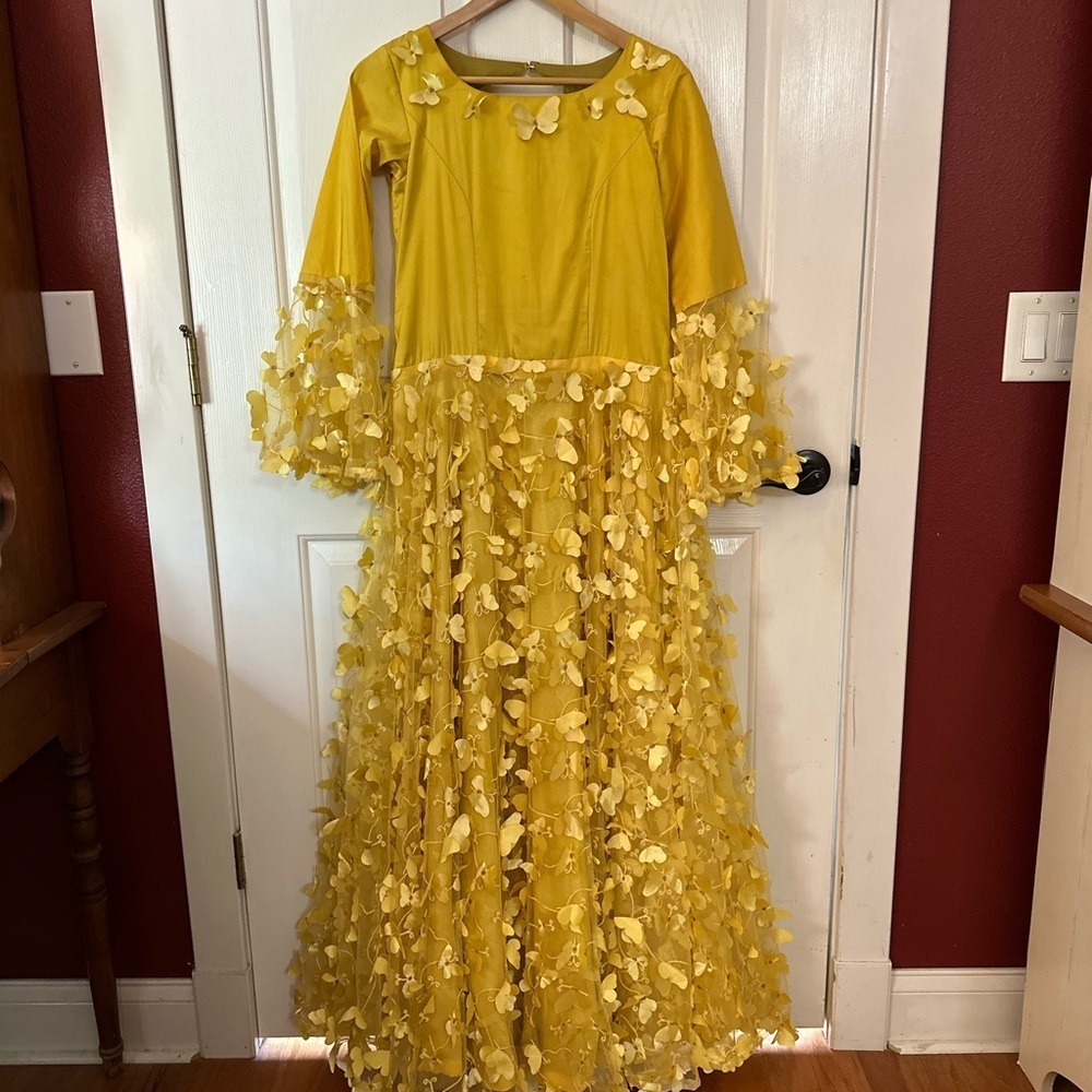 Amazing One of A Kind Yellow Butterfly Dress